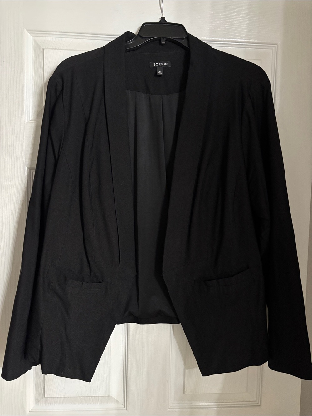 torrid Black Open Front Draped Blazer